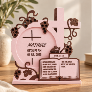 Personalisiertes Taufschild – Weinstock